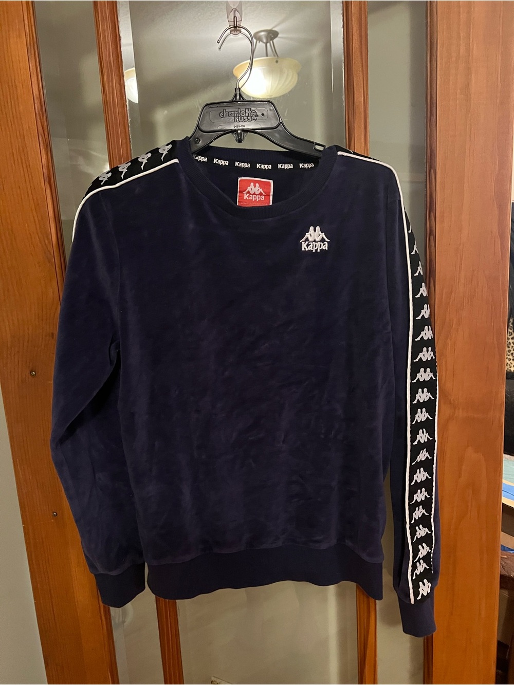 Kappa Purple Crewneck Sweatshirt with White Logo Tape